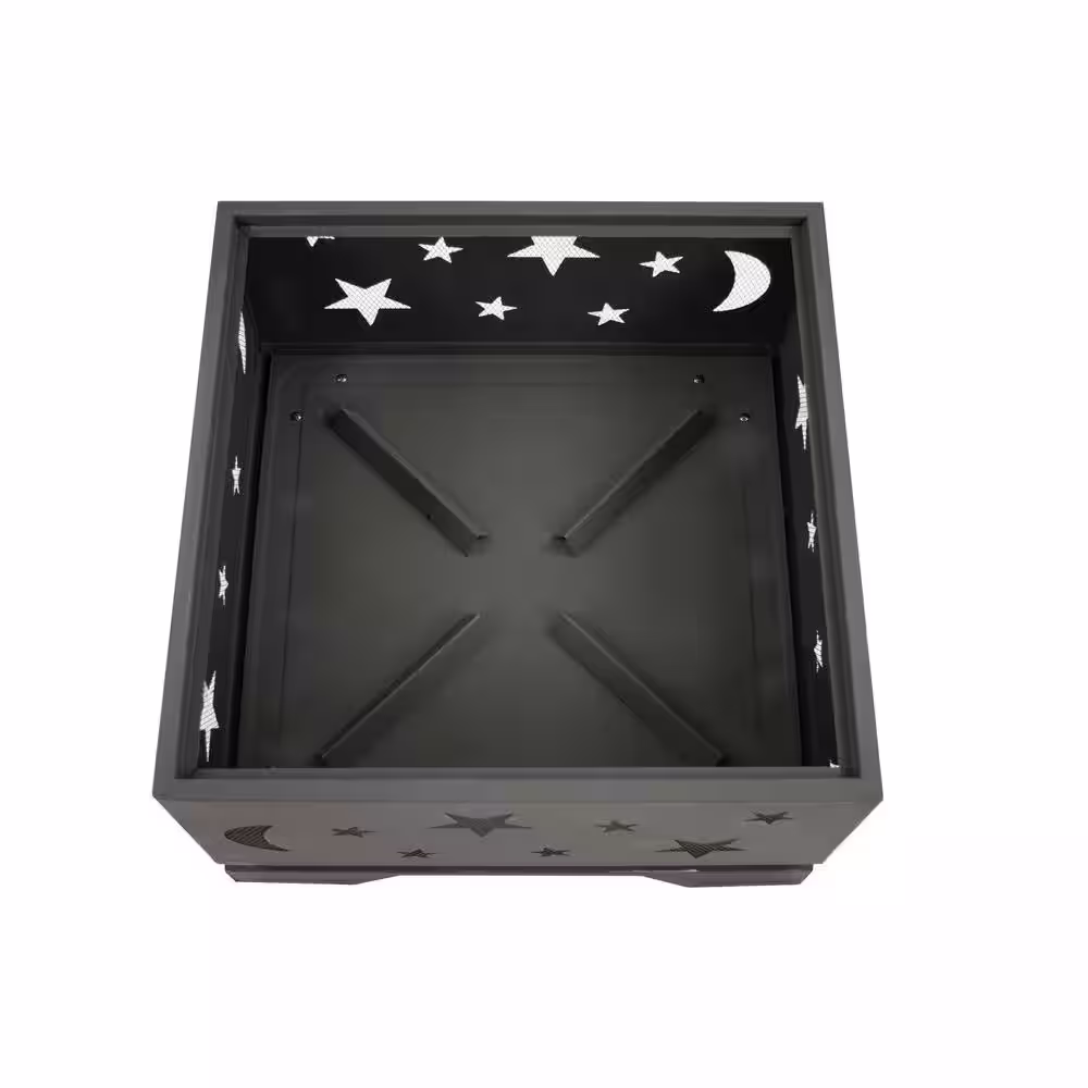 Pleasant Hearth Stargazer Deep Bowl 26 in. x 26 in. Square Steel Wood Fire Pit in Rubbed Bronze