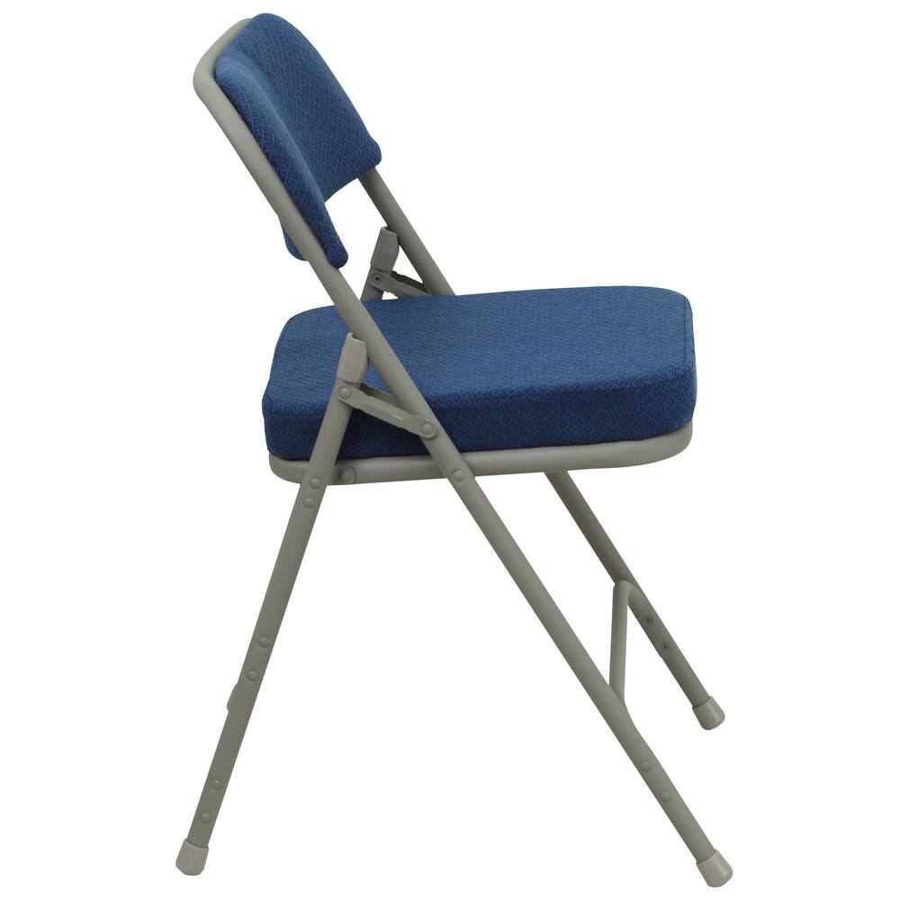 Carnegy Avenue Navy Fabric/Gray Frame Metal Folding Chair (2-Pack)