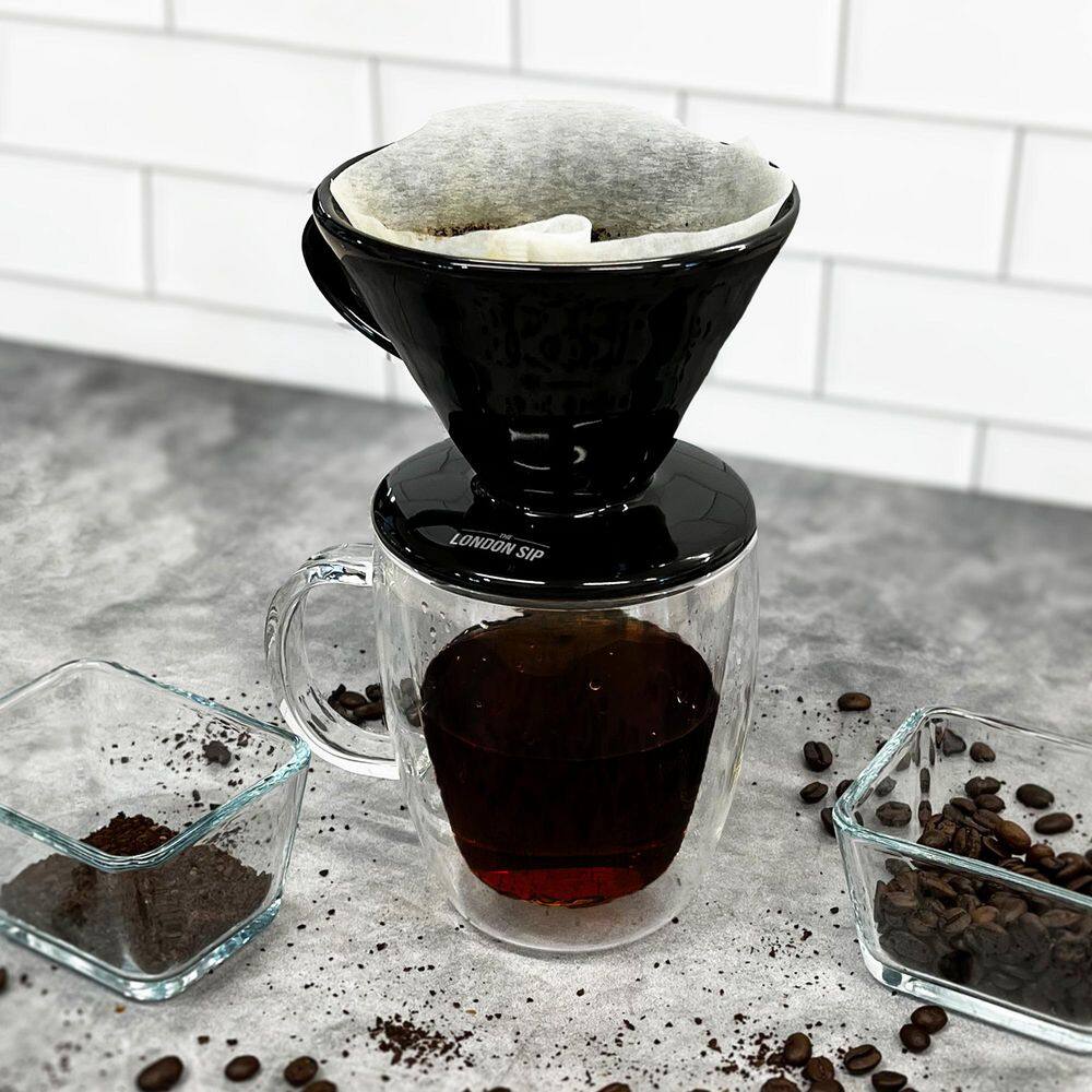 The London Sip London Sip 1-2-Cup Ceramic Black Coffee Dripper