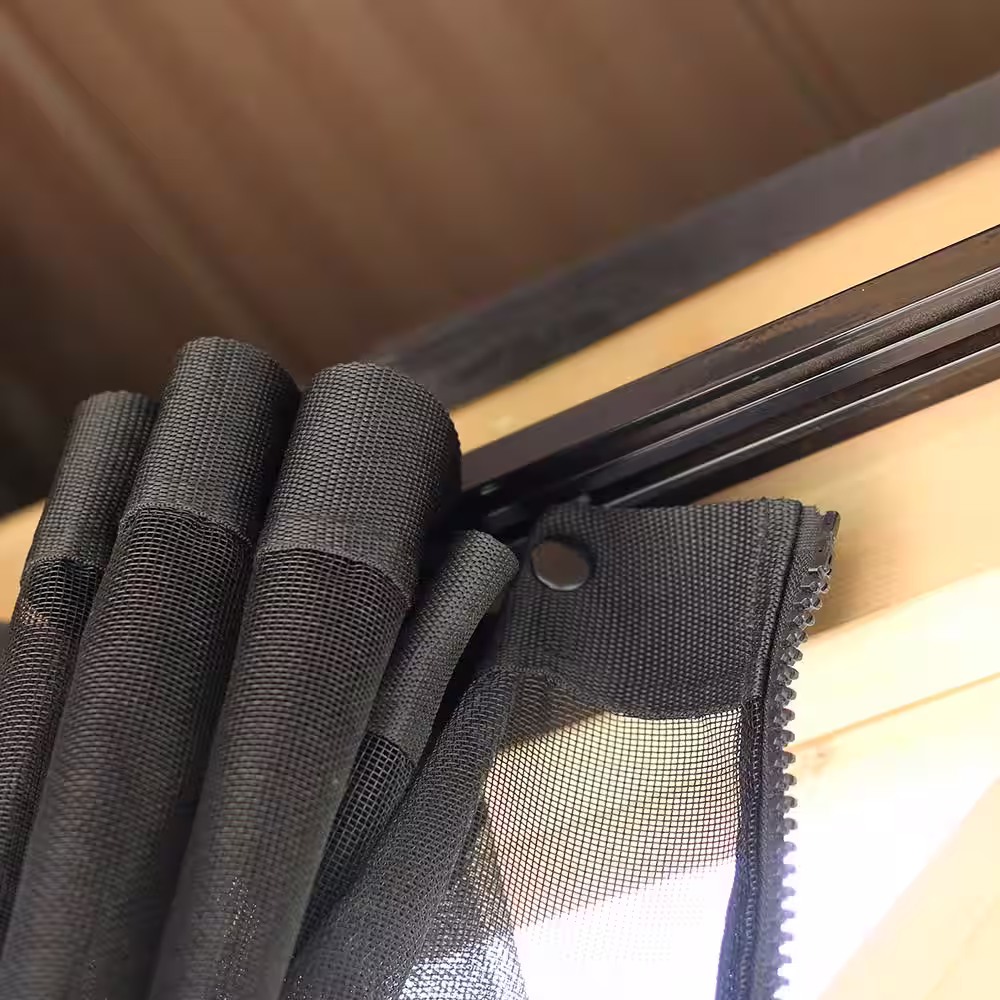 Yardistry Mosquito Mesh Kit to fit Meridian 12 ft. x 14 ft. Gazebo with UV resistant Phifer Material and Easy Glide Tracks