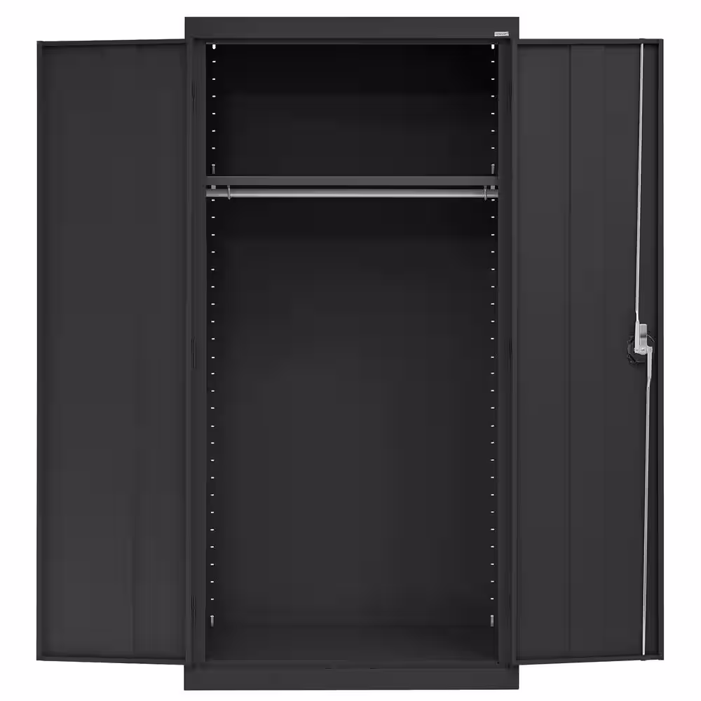 Sandusky Welded ( 36 in. W x 72 in. H x 24 in. D ) Steel Wardrobe Freestanding Cabinet in Black