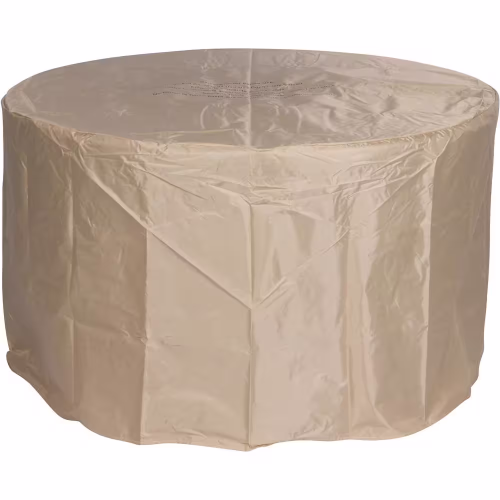 Shine Company Merida Round Outdoor Propane Gas Grey Fire Pit Table with Lava Rock, 40 in. Dia