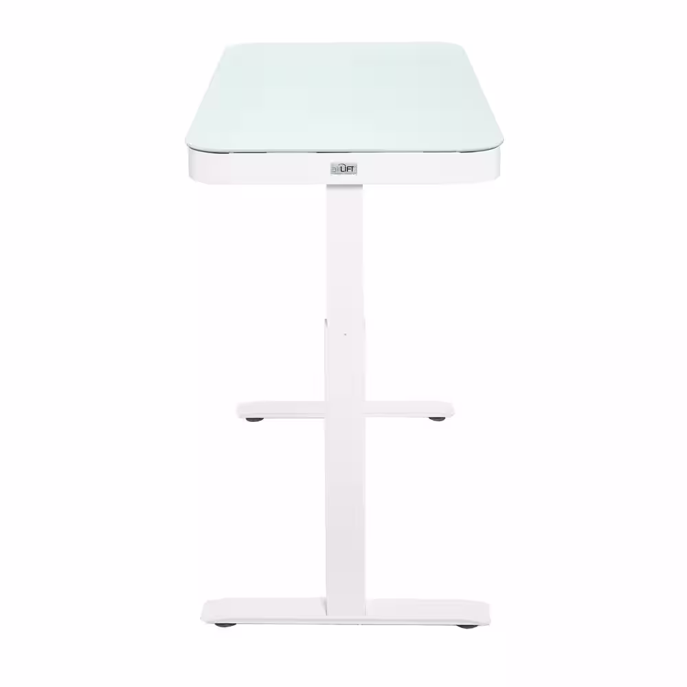 Seville Classics airLIFT 47.5 in. White Rectangular 1-Drawer Electric Standing Desk with Adjustable Height