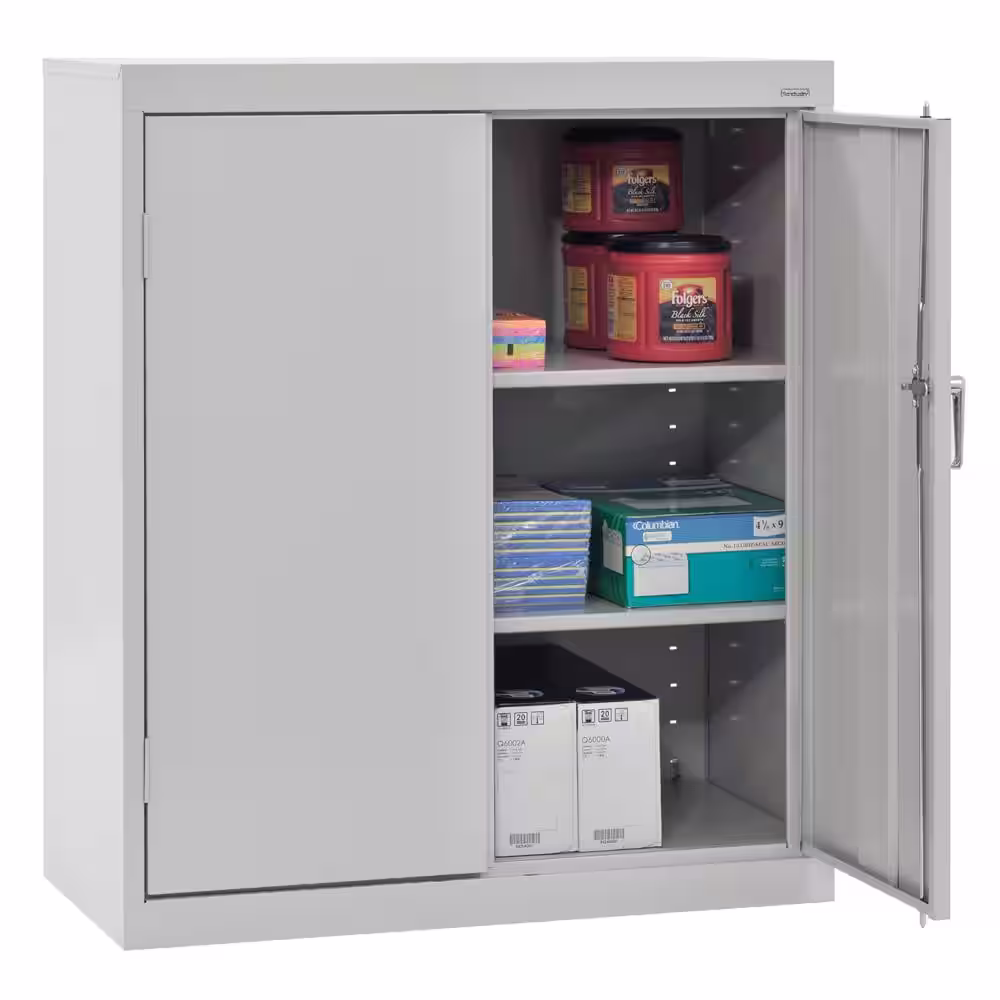 Sandusky Classic Series (36 in. W x 36 in. H x 24 in. D) Counter Height Freestanding Cabinet in Dove Gray