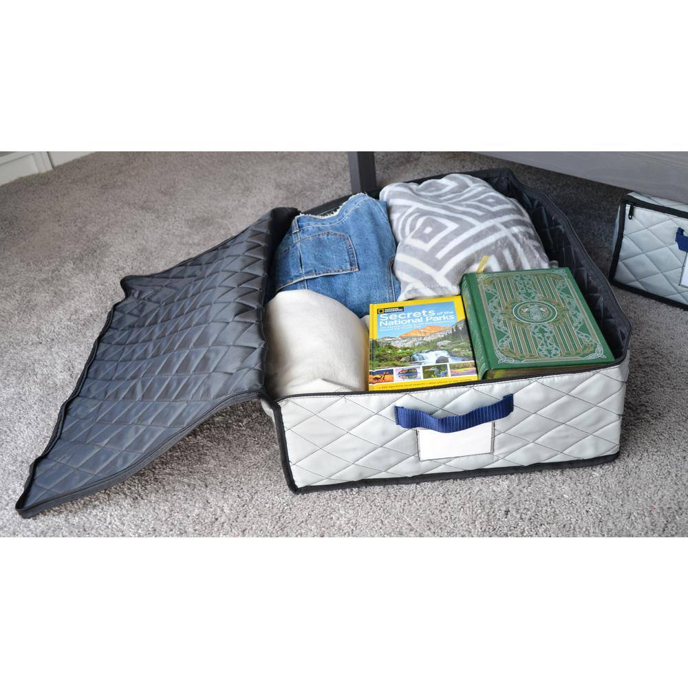 None 17-Gal. Quilted Under the Bed Bundle in Grey - Small and Medium