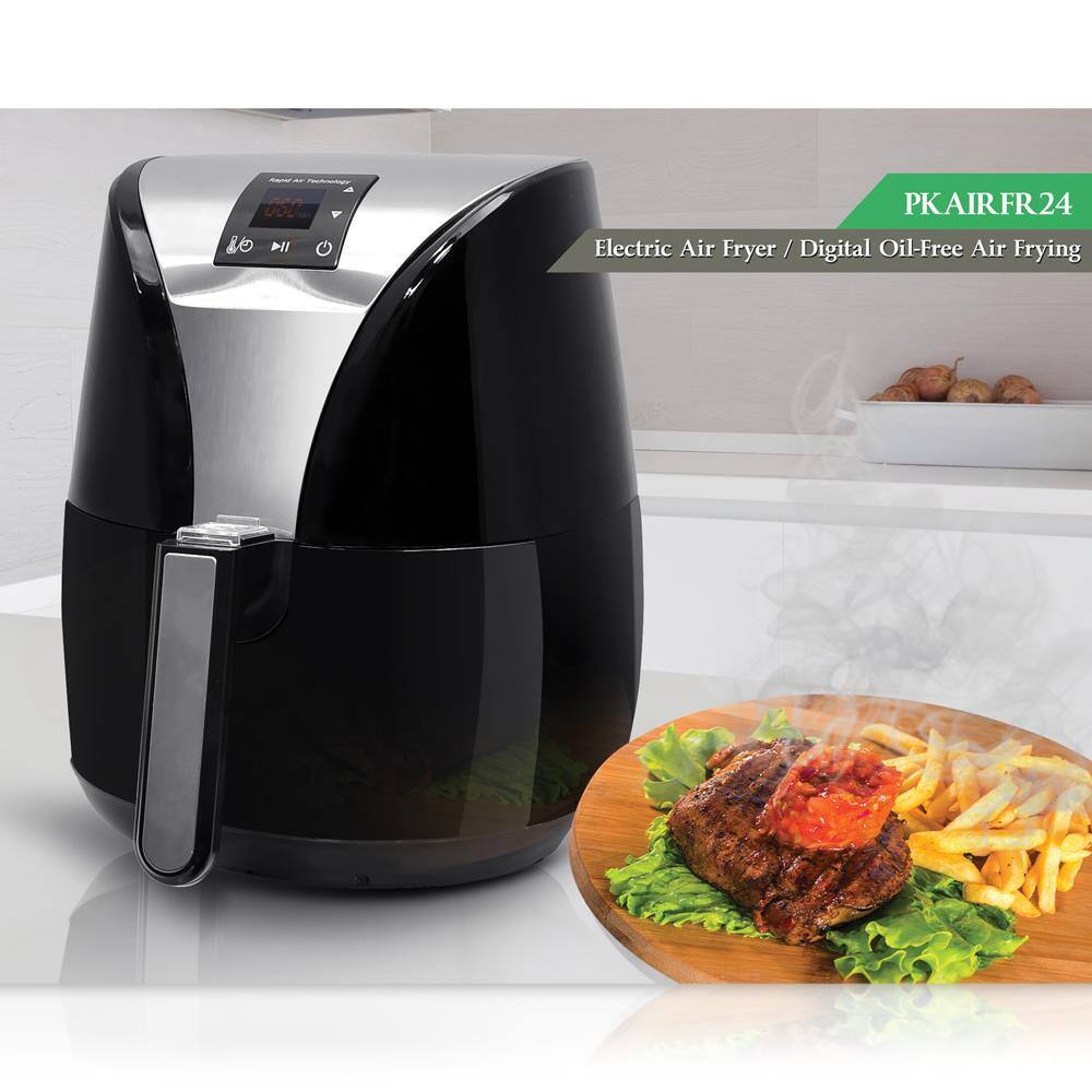 NutriChef 4 Qt. Oven Air Fryer Convection Cooker, Healthy Kitchen Countertop Cooking with Digital Controls