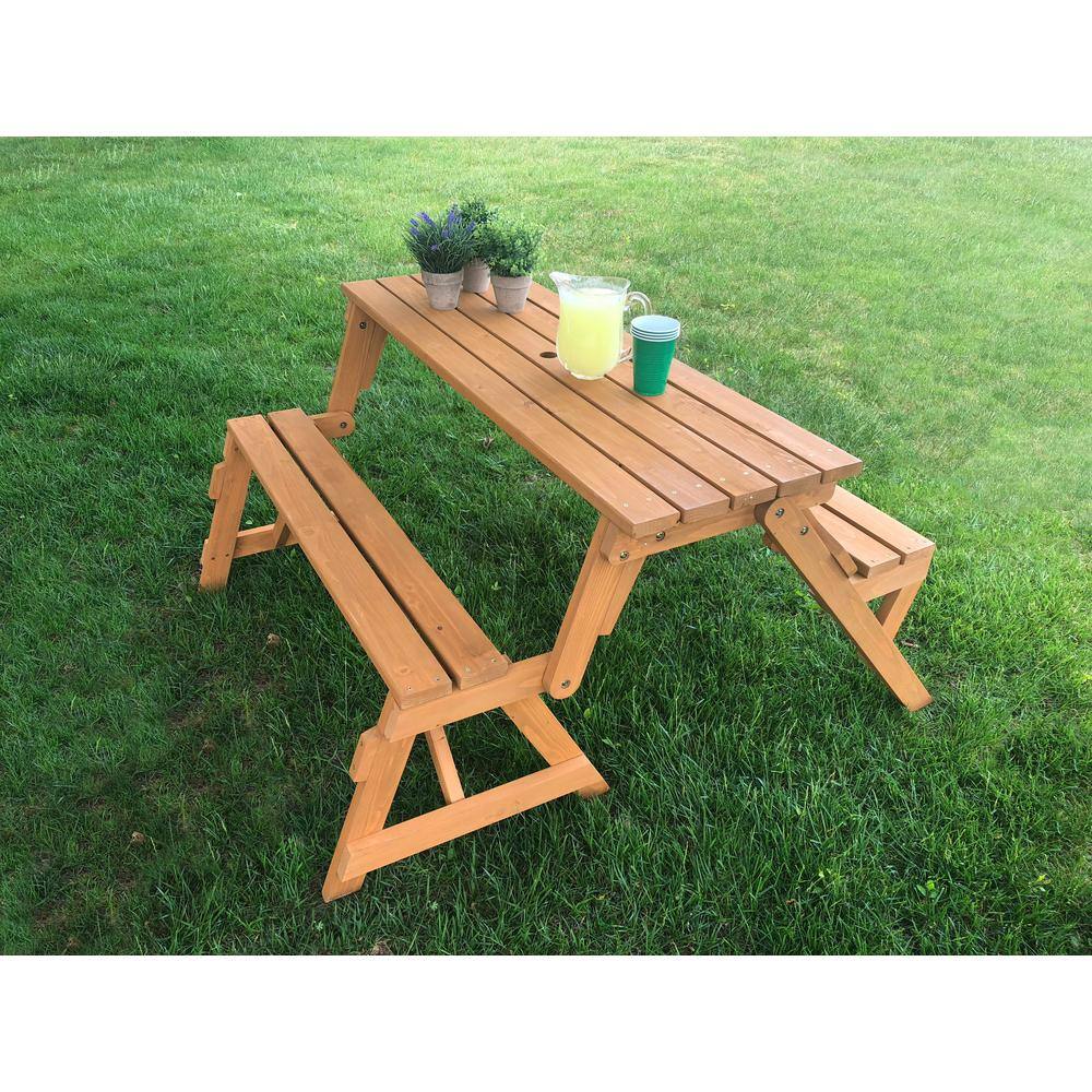 None 54.25 in. L x 58 in. W x 30 in. H 2 in 1 Picnic Table/Bench