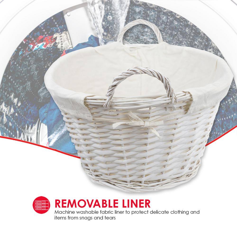 Home Basics White Wicker Basket