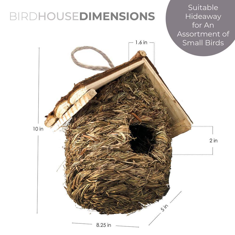 None Backyard Expressions Grass Woven Natural Bird House Set - 2 Pack