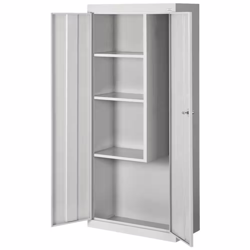 Sandusky Supply ( 30 in. W x 66 in. H x 18 in. D ) Freestanding Cabinet with 3 Fixed Shelves in Dove Gray