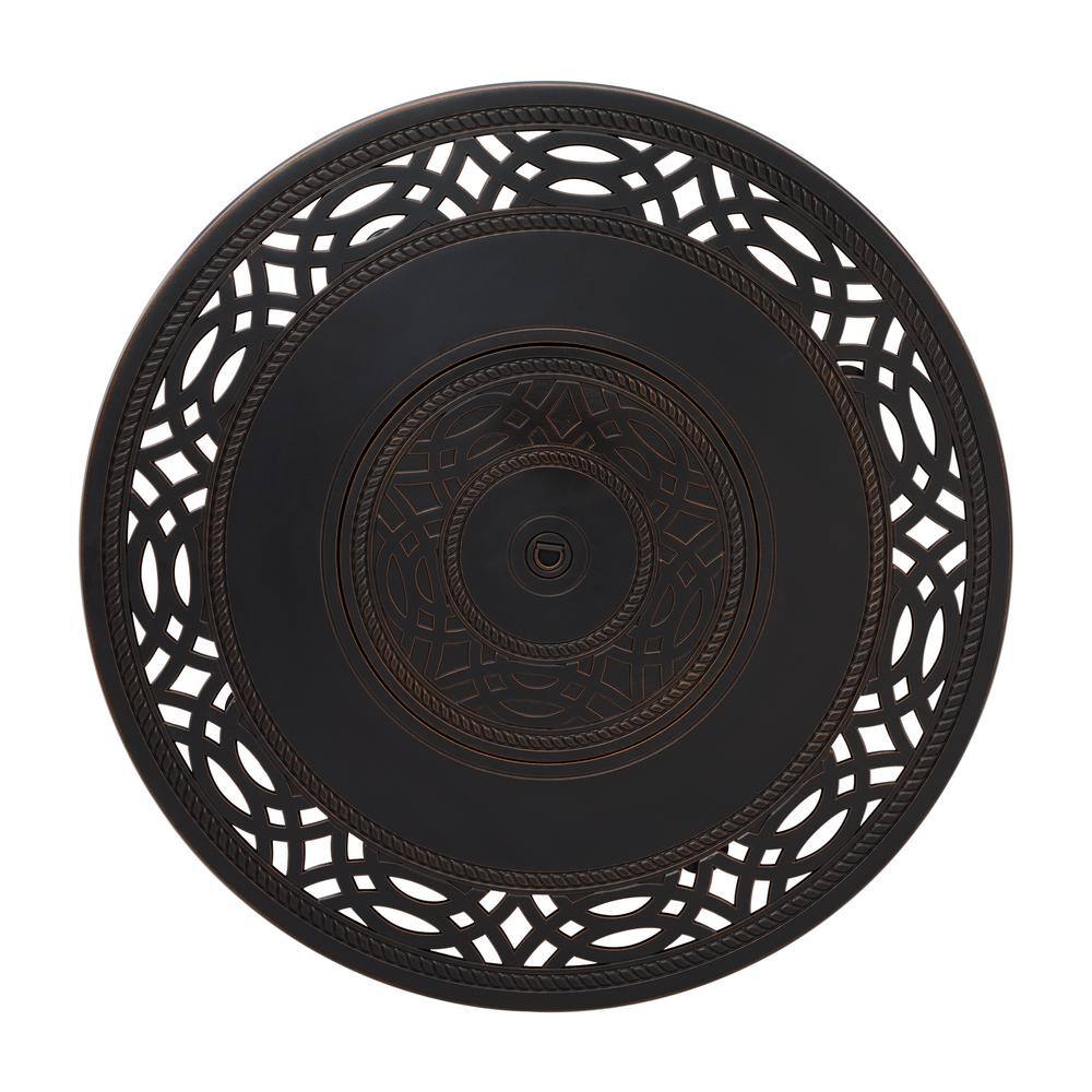 Fire Sense Hedges 34 in. x 24.5 in. Round Aluminum LPG Fire Pit Kit