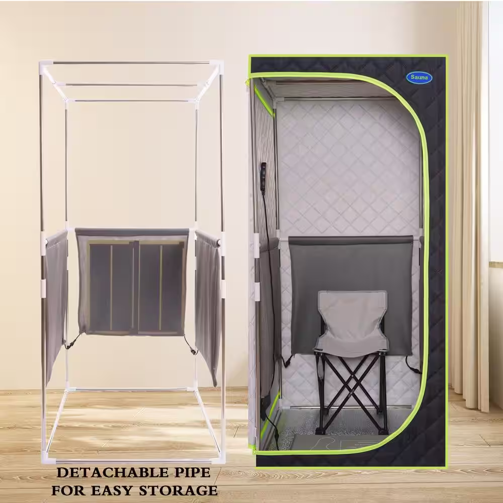 None 1-Person Infrared Plus Full-Body Sauna with Foldable Chair