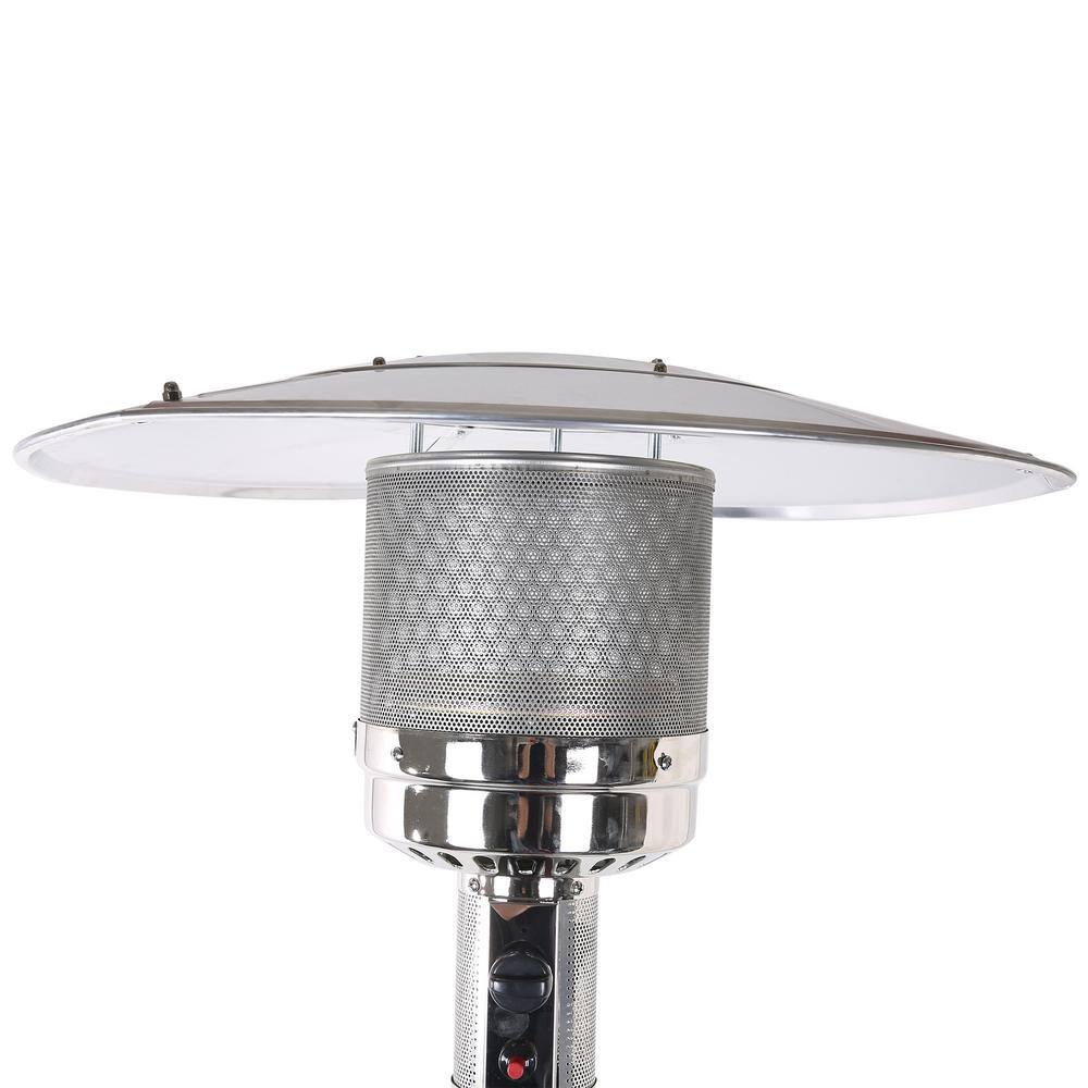 None 47000 BTU Propane Iron Floor Standing Patio Heater in Oil-Rubbed Bronze