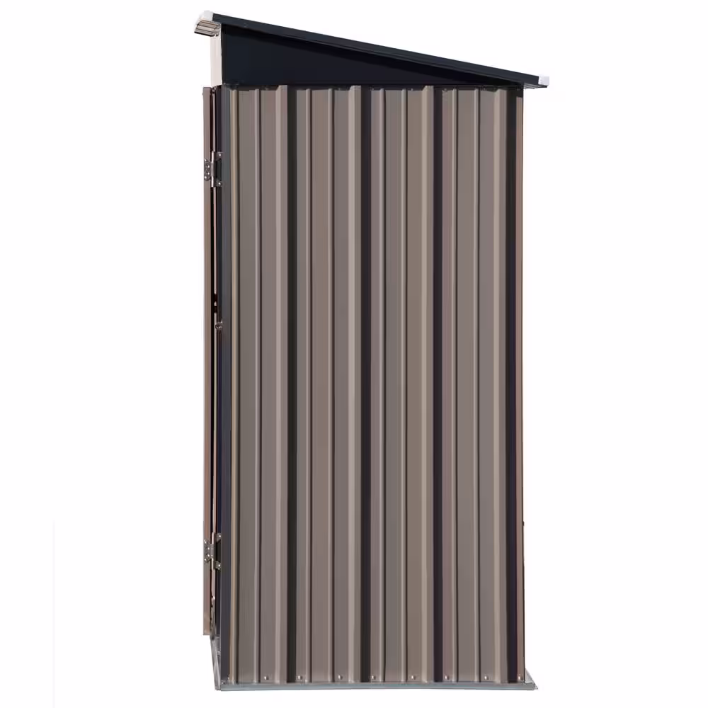 None 5 ft. W x 3 ft. D Brown Metal Shed with Single Door (14.4 sq. ft.)