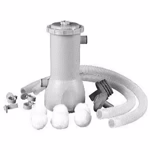 Sunneday Blue 15 ft. round x 48 in. D Bay Grey Soft-Sided/White Tubing