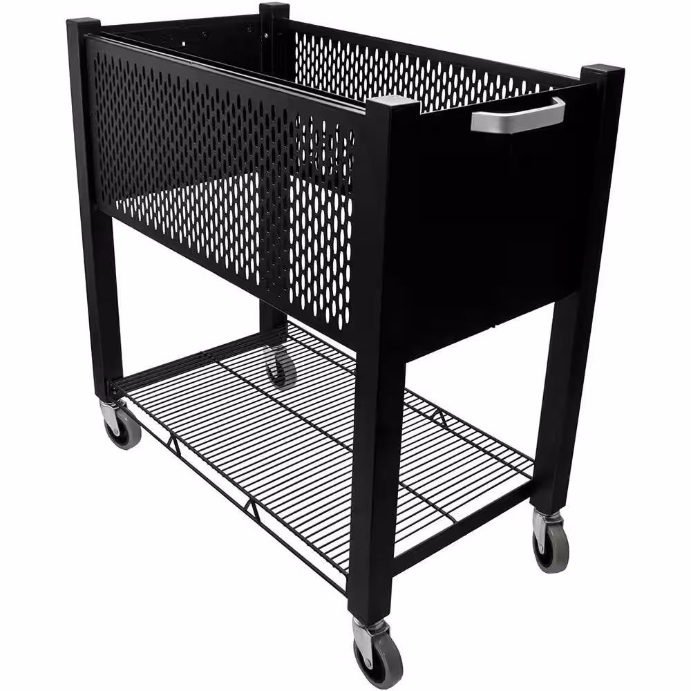 None Steel Open Top File Cart in Black