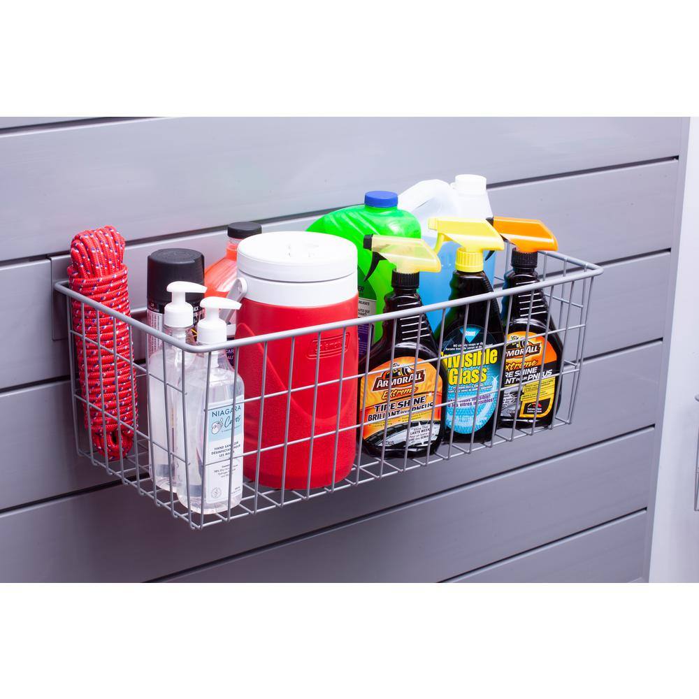 CROWNWALL 24 in. L x 12 in. W Slatwall Deep Wire Basket (2-Pack)