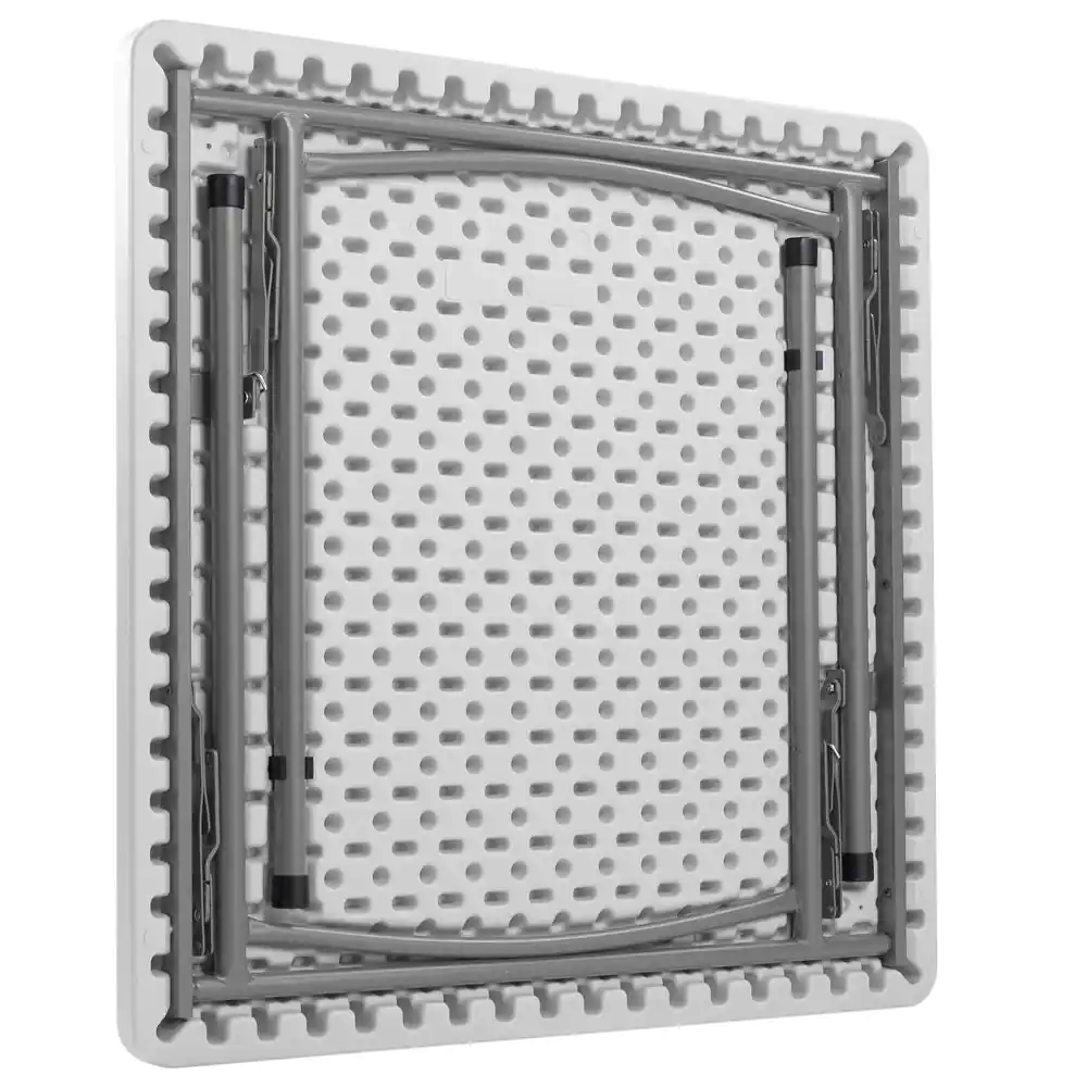 National Public Seating 36 in. W x 36 in. D Speckled Gray Blow Molded Plastic Top, Heavy-Duty Metal Frame Folding Table