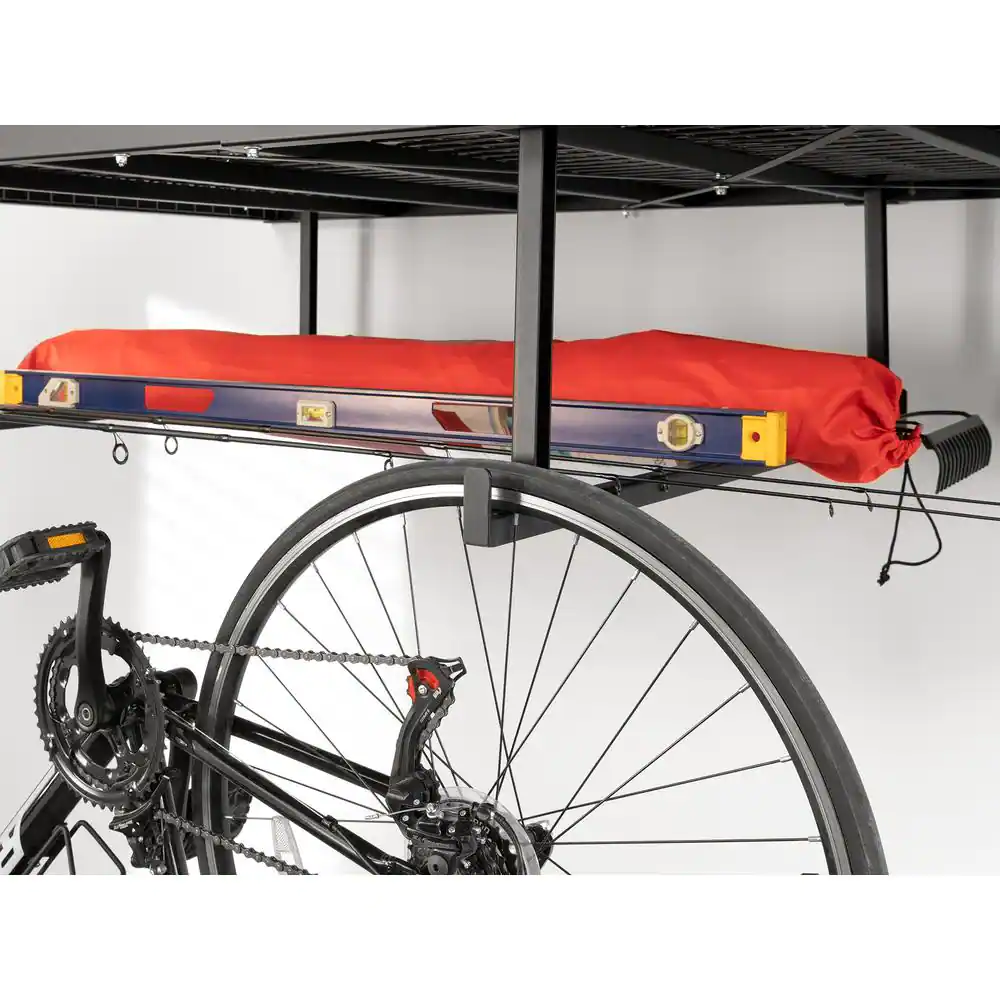 NewAge Products VersaRac Pro 4 ft. x 8 ft. Black Height-Adjustable Overhead Rack