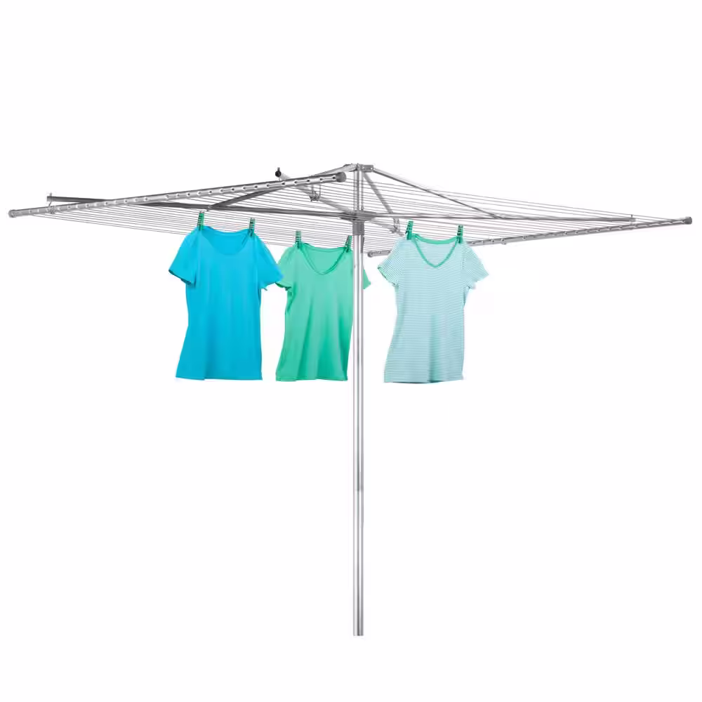 Honey-Can-Do 210 ft. Folding Aluminum and Steel Outdoor Umbrella Clothesline