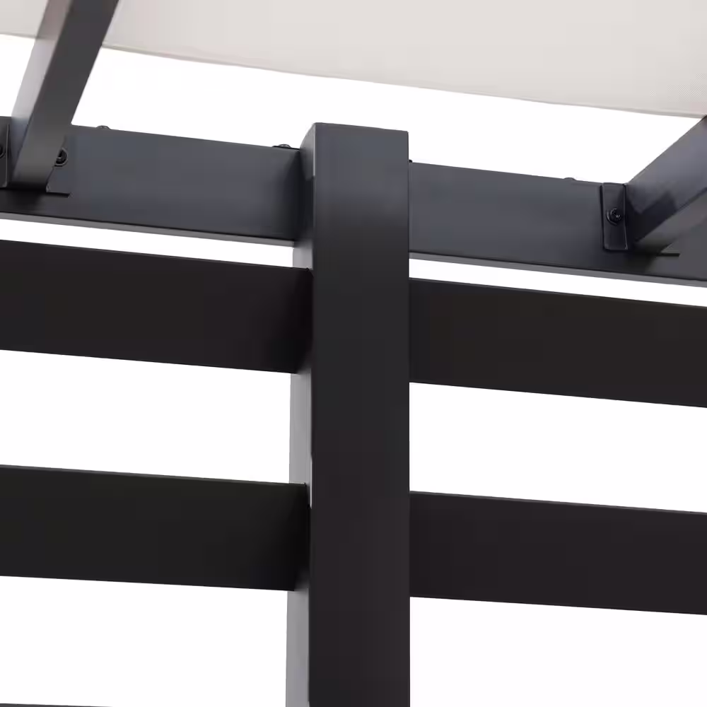 Sunjoy Sandy 10 ft. x 12 ft. Modern Steel Pergola with White Adjustable Shade