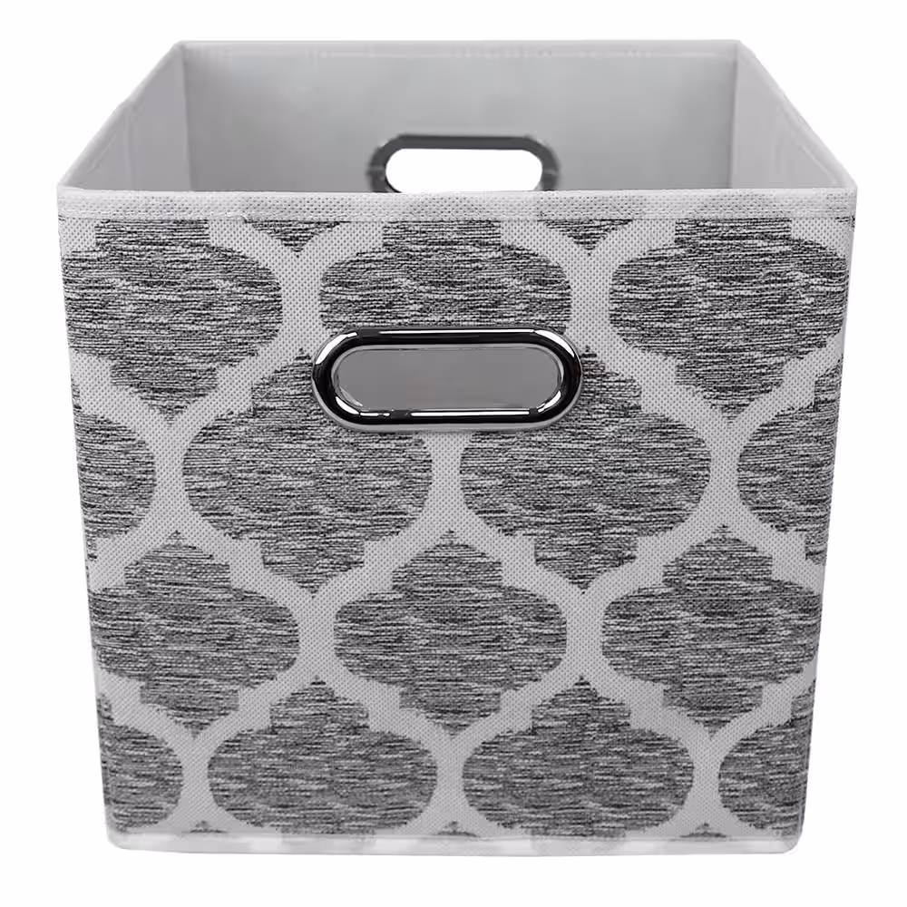 Home Basics 11 in. H x 10.5 in. W x 10.5 in. D Gray Fabric 1-Cube Organizer