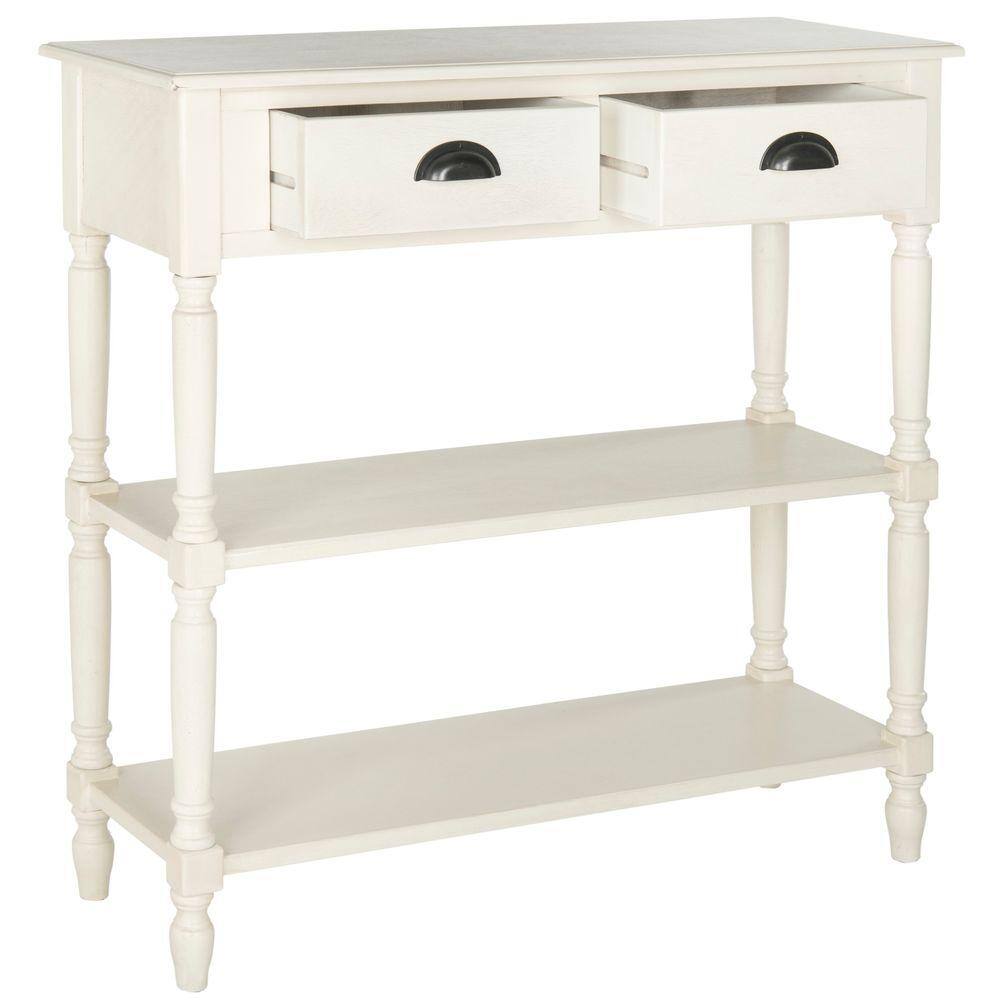 SAFAVIEH Salem 36 in. 2-Drawer White Wood Console Table