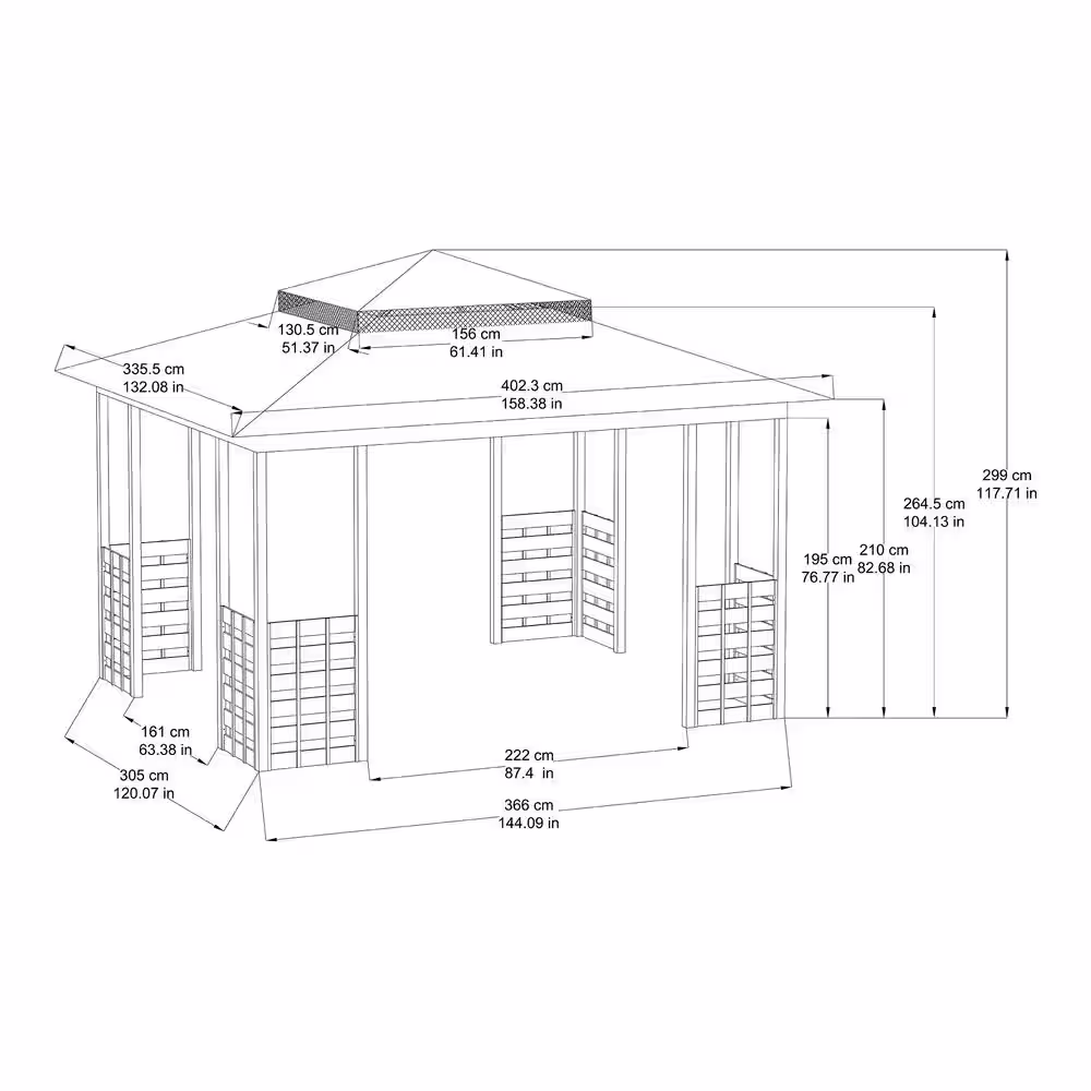 Sunjoy SummerCove Brook Park 11 ft. x 13 ft. White 2-tier Gazebo