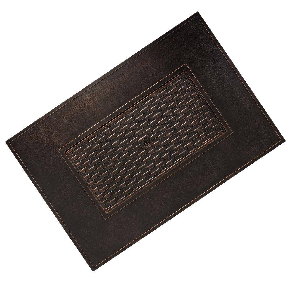 Fire Sense Baker 48 in. x 24 in. Rectangle Aluminum Propane Fire Pit Table in Antique Bronze