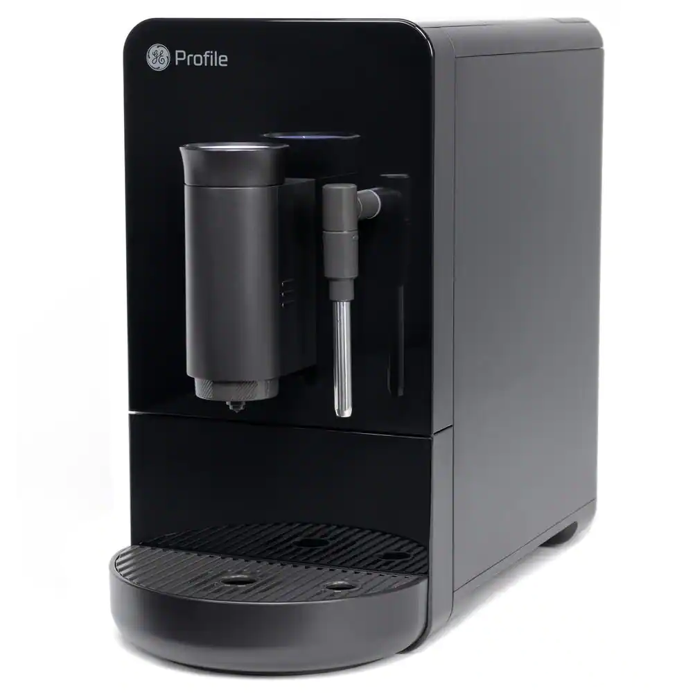 GE Profile 1- Cup Automatic Espresso Machine in Black with Built in Grinder, Frother, Frothing Pitcher, and WiFi Connected