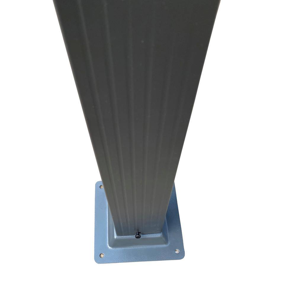 None 13 ft. x 10 ft. Gray Polyester Pergola with Retractable Canopy