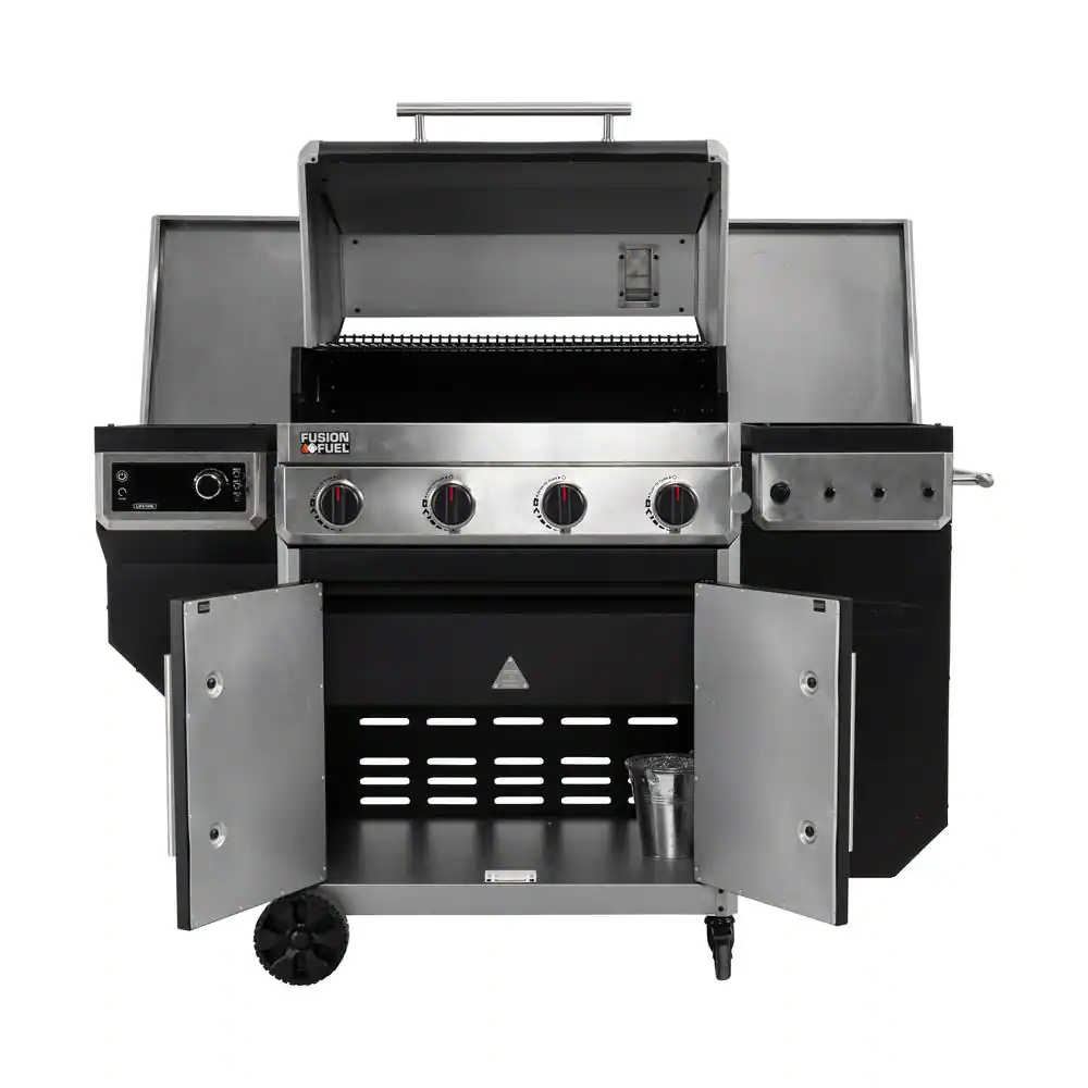 Lifetime 4-Burner Gas Grill and Pellet Smoker Combo in Black
