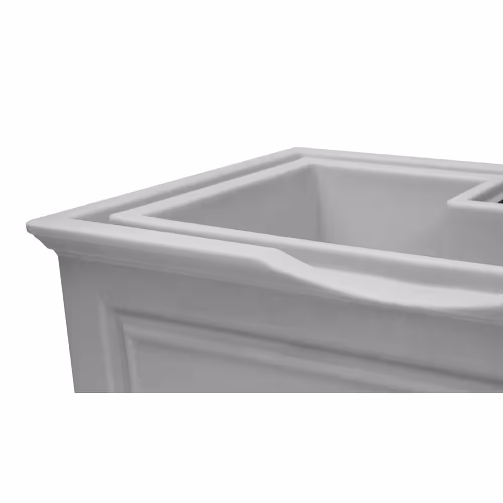 Good Ideas Savannah Elevated Garden 50 Gal. Cool Gray Rain Barrel