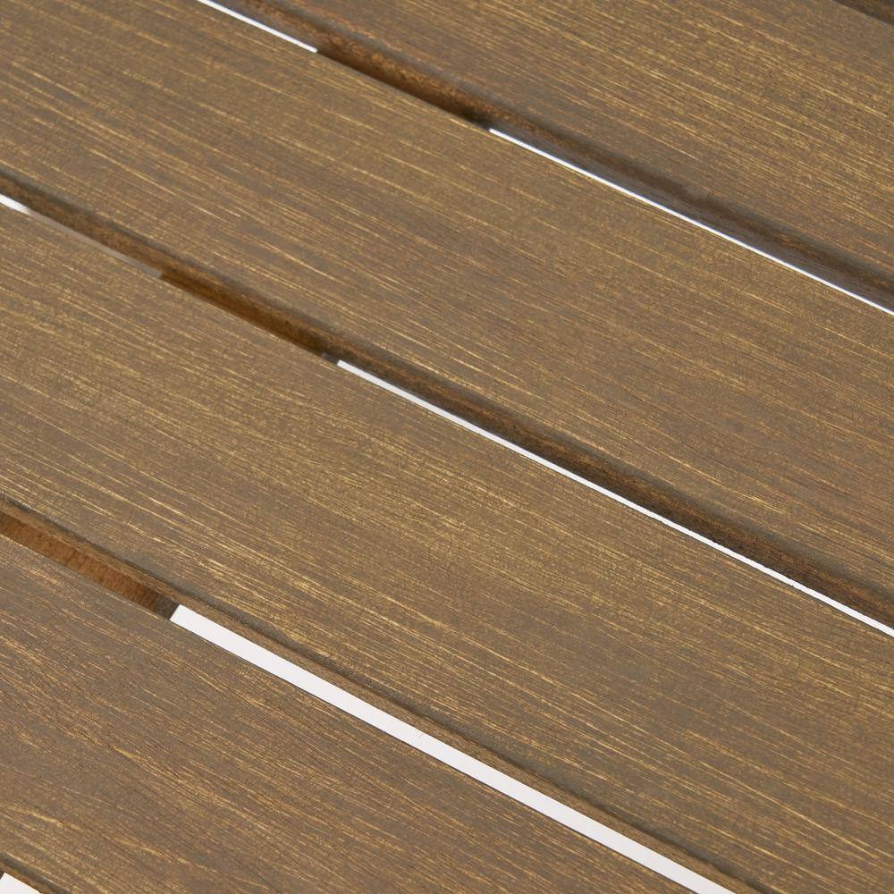 Noble House Candle Grey 3-Piece Wood Patio Conversation Set with Dark Grey Cushions