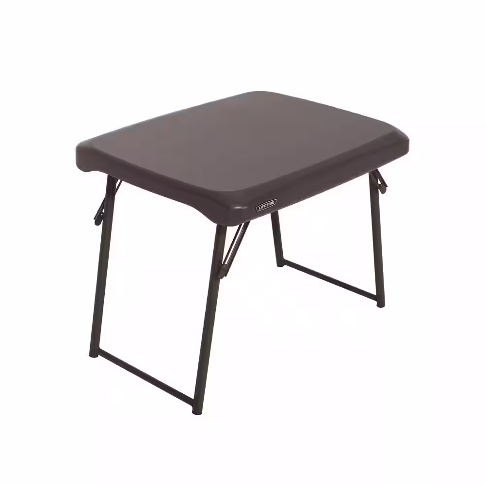 Lifetime 24 in. Brown Plastic Folding Side Table