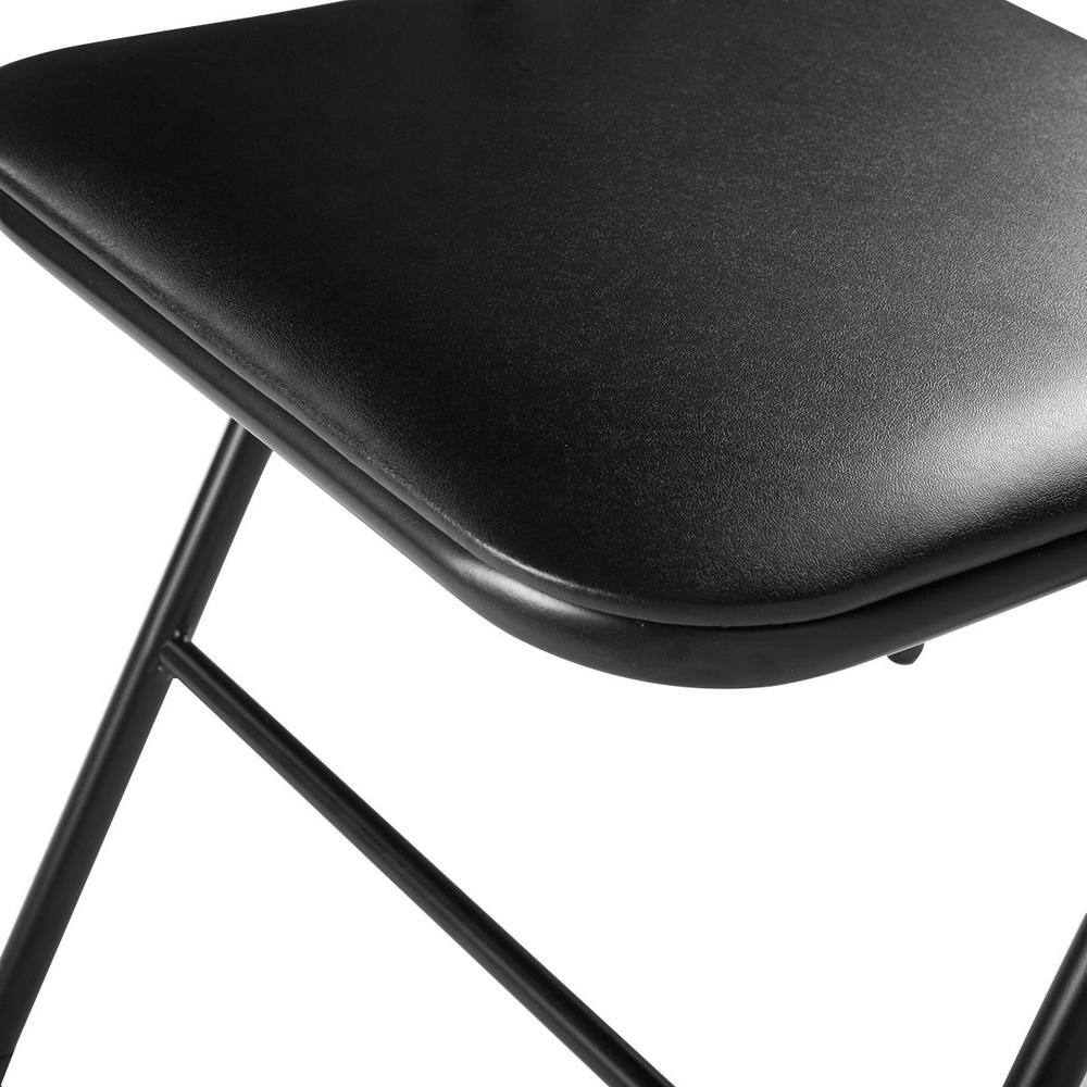 None Black Metal Plastic Folding Chair (Set of 6)