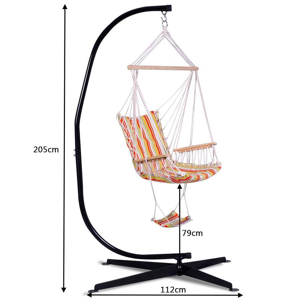 Costway 31.5 in. x 43.3 in. x 82 in. Steel Frame C Shape Hammock Stand in Black