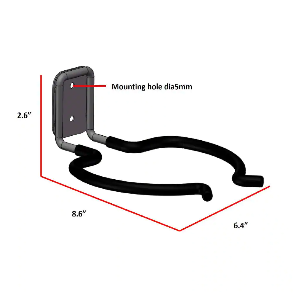 Everbilt 40 lbs. Heavy-Duty Wall-Mounted Ball and Power Tool Holder in Vinyl Coated Black Steel, Mounting Hardware Included