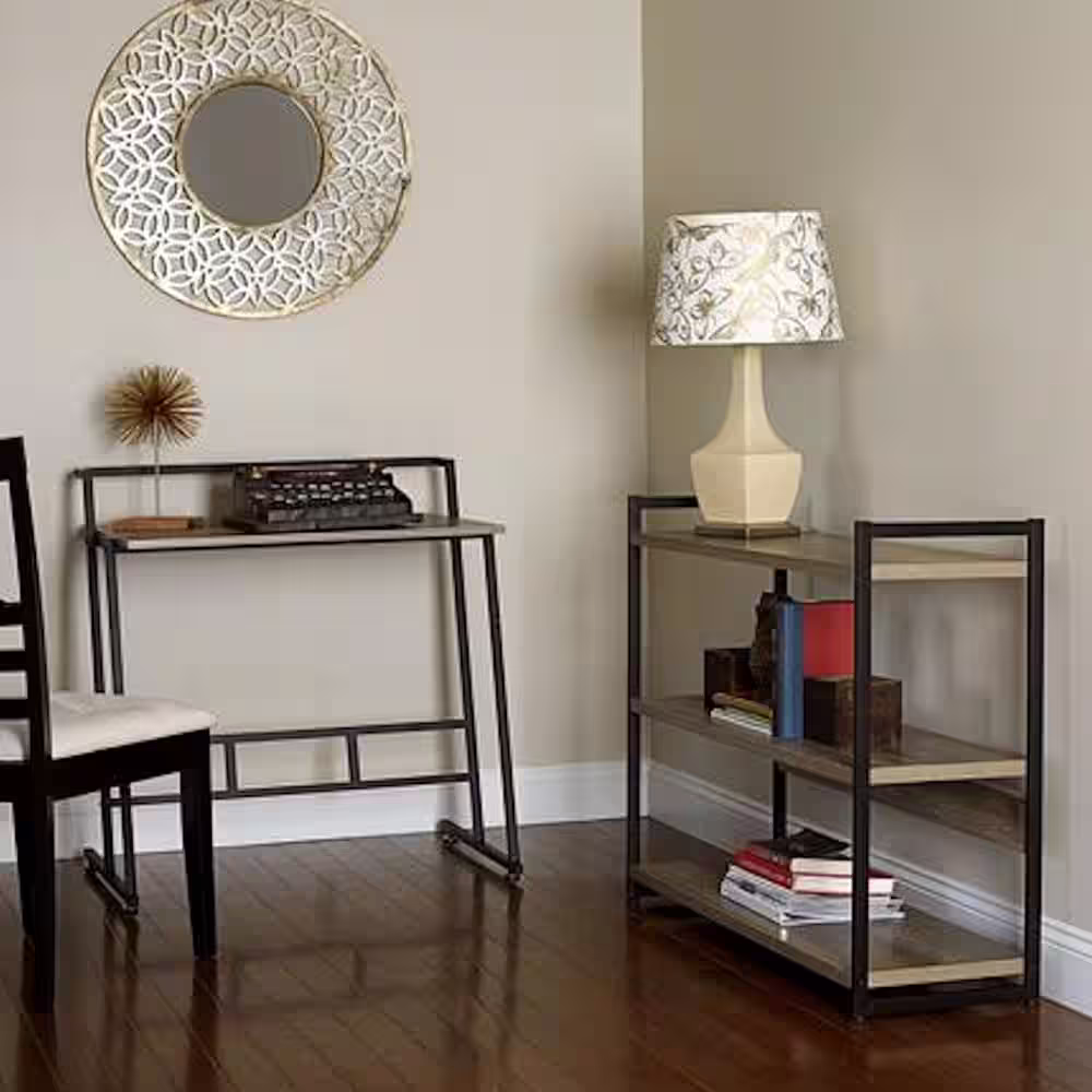 HOUSEHOLD ESSENTIALS Gray 3-Tier Metal Shelving Unit (42 in. W x 35 in. H x 14 in. D)