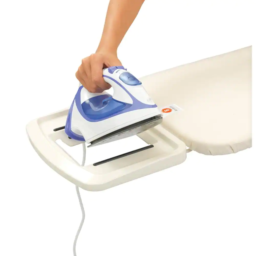 Brabantia Ironing Board B with Solid Steam Iron Rest, Tropical Leaves Cover and Mint Frame