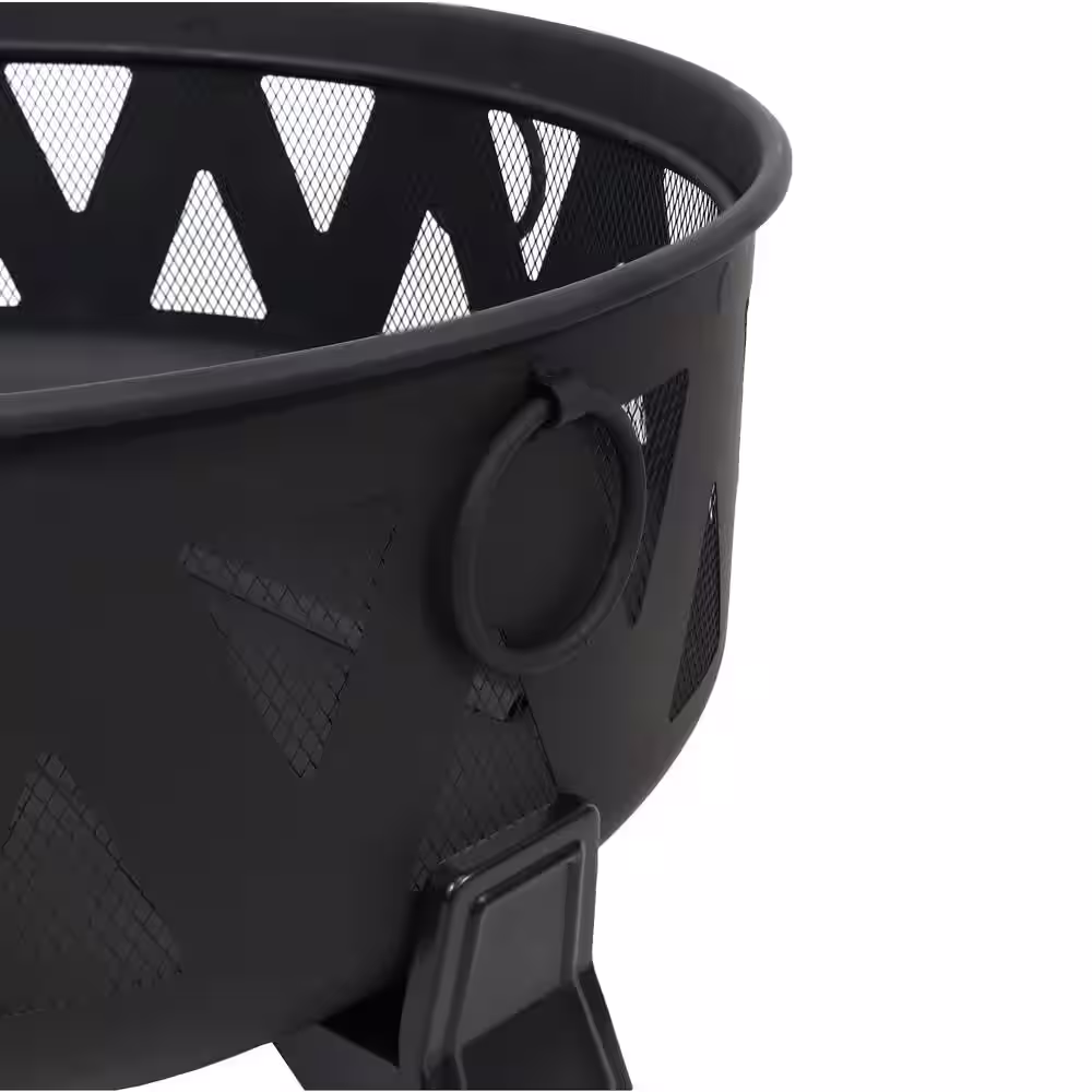 Sunnydaze Decor Steel Nordic-Inspired Fire Pit with Spark Screen and Poker - 34 in.