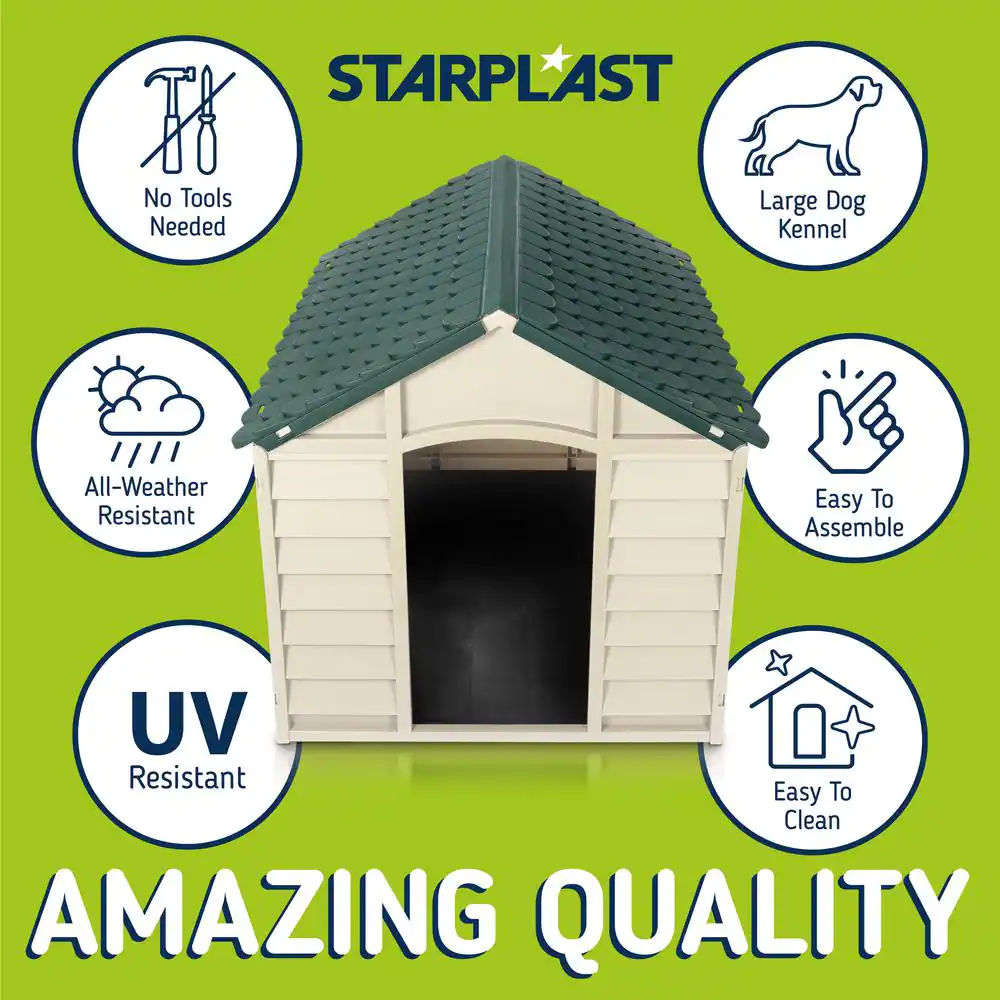 Starplast Dog Kennel Beige and Green-Large