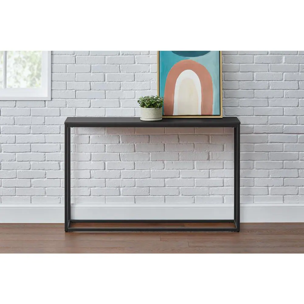 StyleWell Donnelly Black Console Table with Black Wood Top (48 in. W)