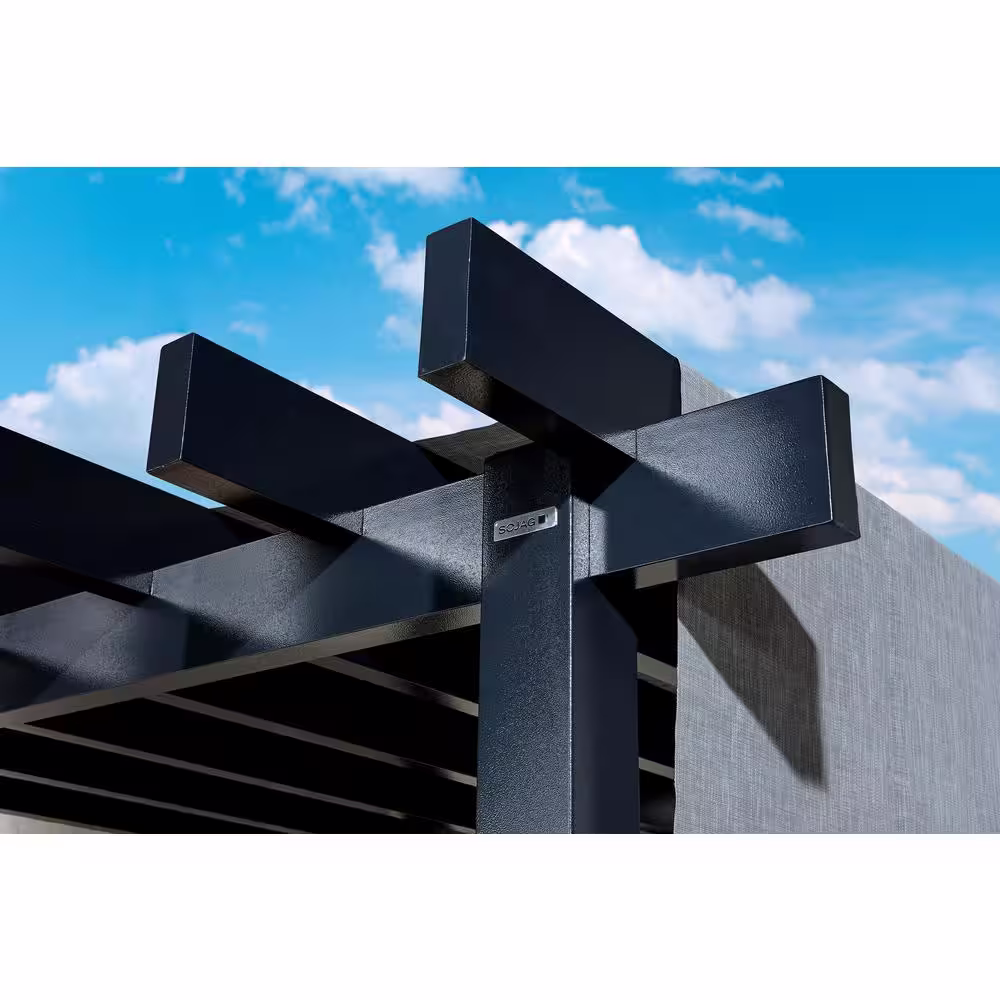Sojag Yamba 10 ft. x 16 ft. Black Rustproof Aluminum Framed Pergola
