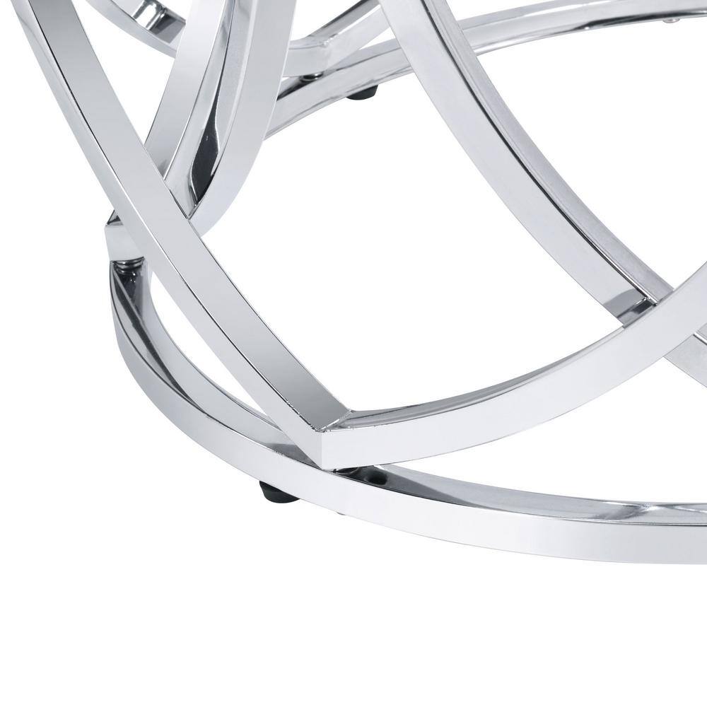 Picket House Furnishings Marcy 53 in. Round Dining Table in Glass/Chrome