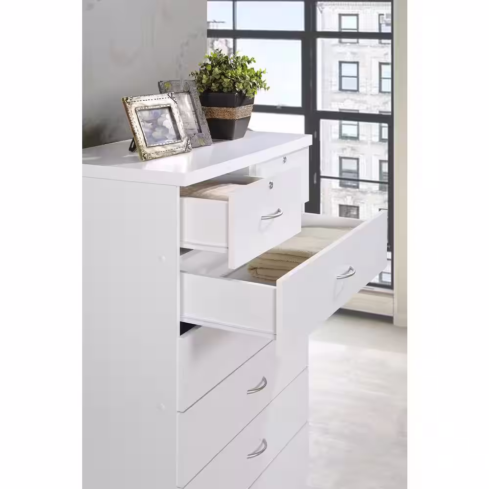 HODEDAH 7-Drawer 48 in. H x 31.5 in. W x 18 in. D Chest of Drawer in White