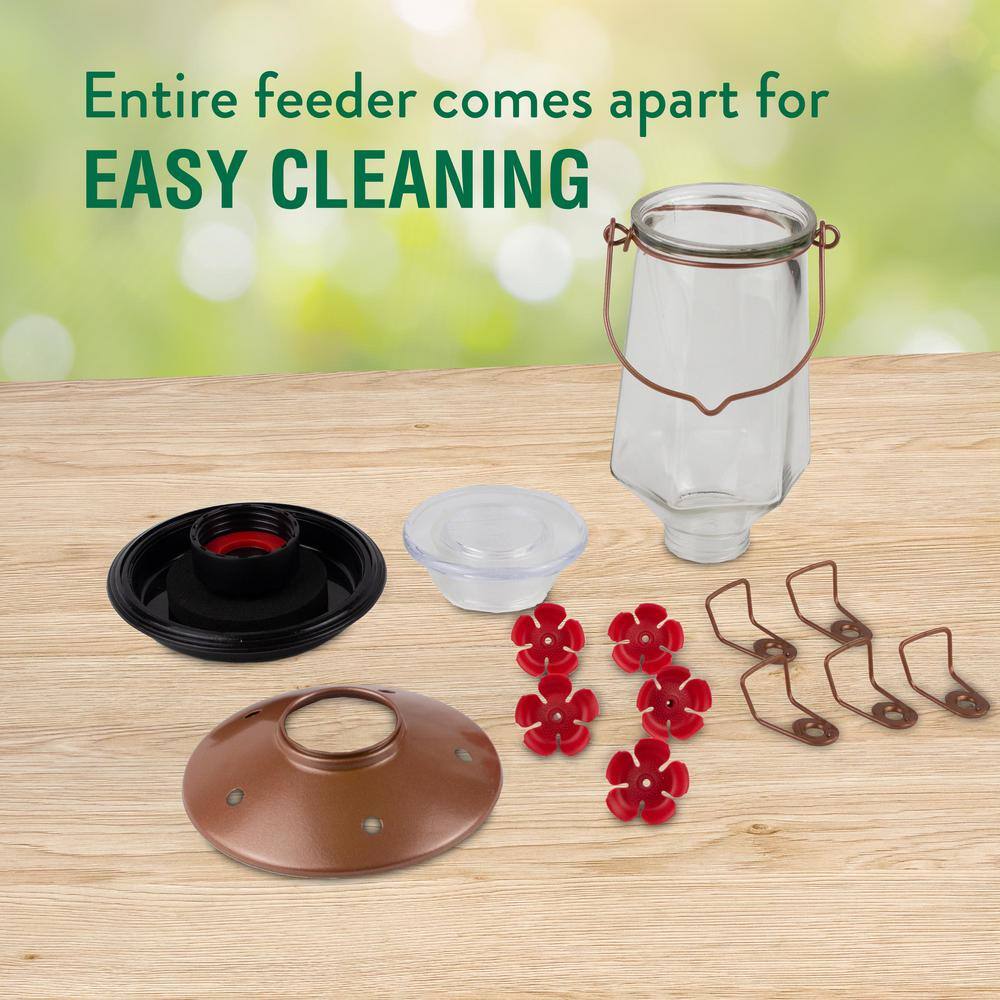 Perky-Pet 28 oz. Capacity Crystal Top-Fill Glass Hummingbird Feeder