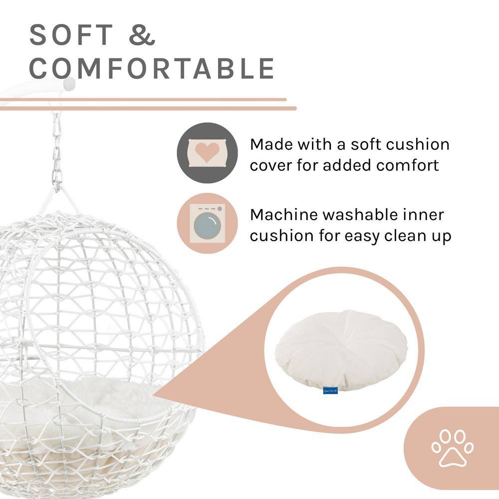 None Nala Medium White Hanging Egg Cat Condo Bed