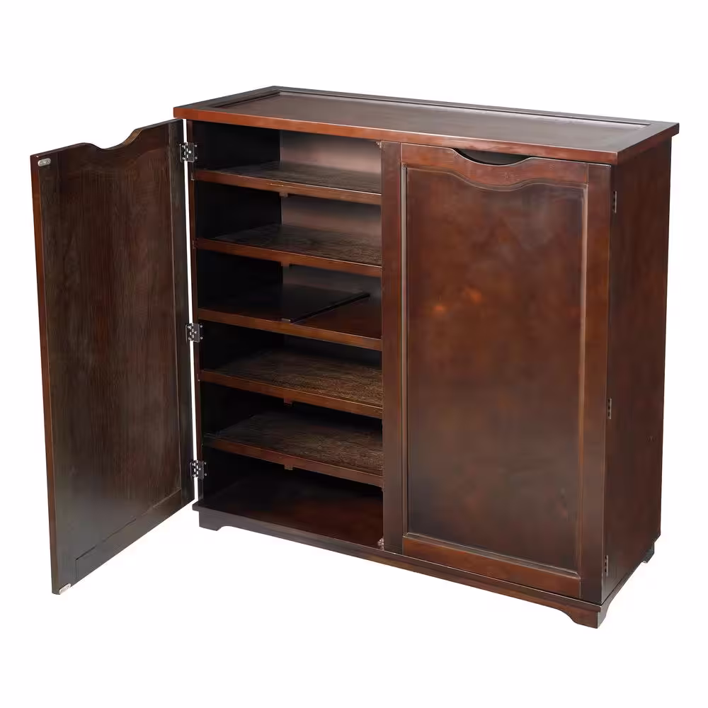 None 40.98 in. H x 400 in. W Brown Wood Shoe Storage Cabinet