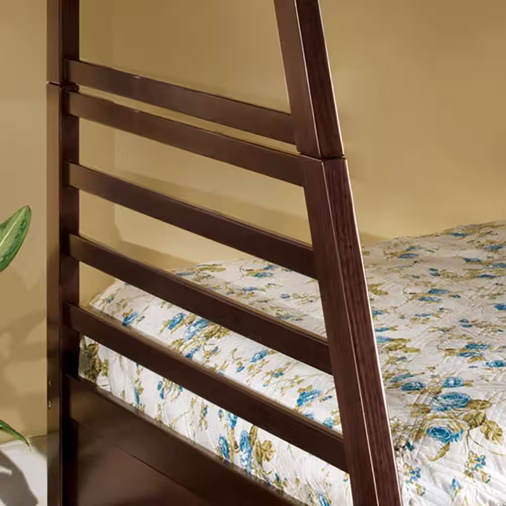 Furniture of America Daxter Dark Walnut Twin Over Full Bunk Bed with Drawers